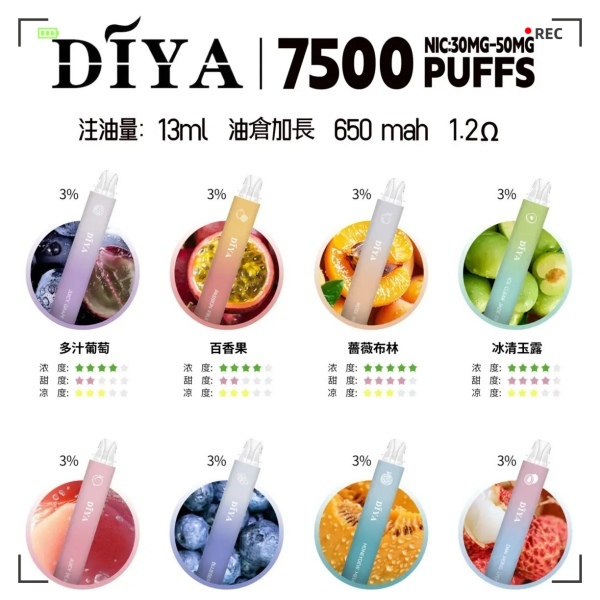 DIYA拋棄式7500口  一次性電子菸線上購買