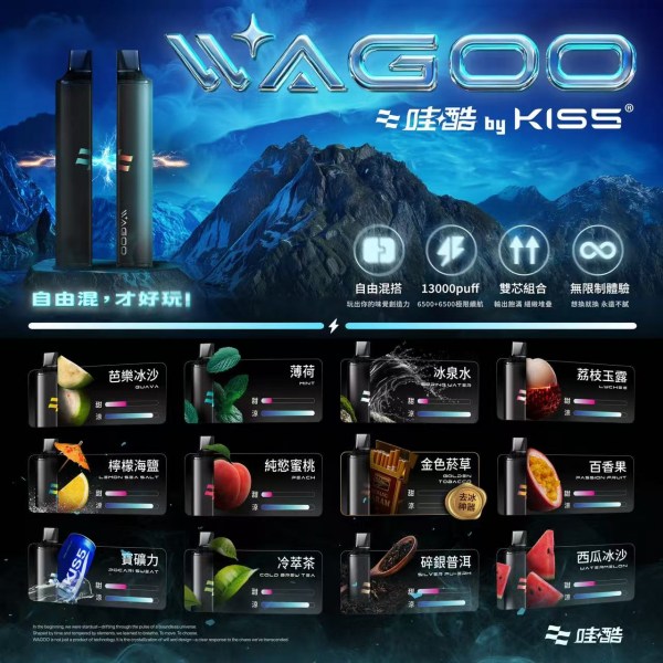 Kiss哇酷/WAGOO6500口 Kis5拋棄式一次性電子煙 Kiss電子菸商