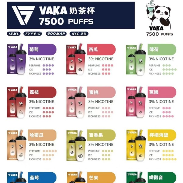 VAKA7500口 拋棄式電子煙 VAKA電子煙 線上購買 